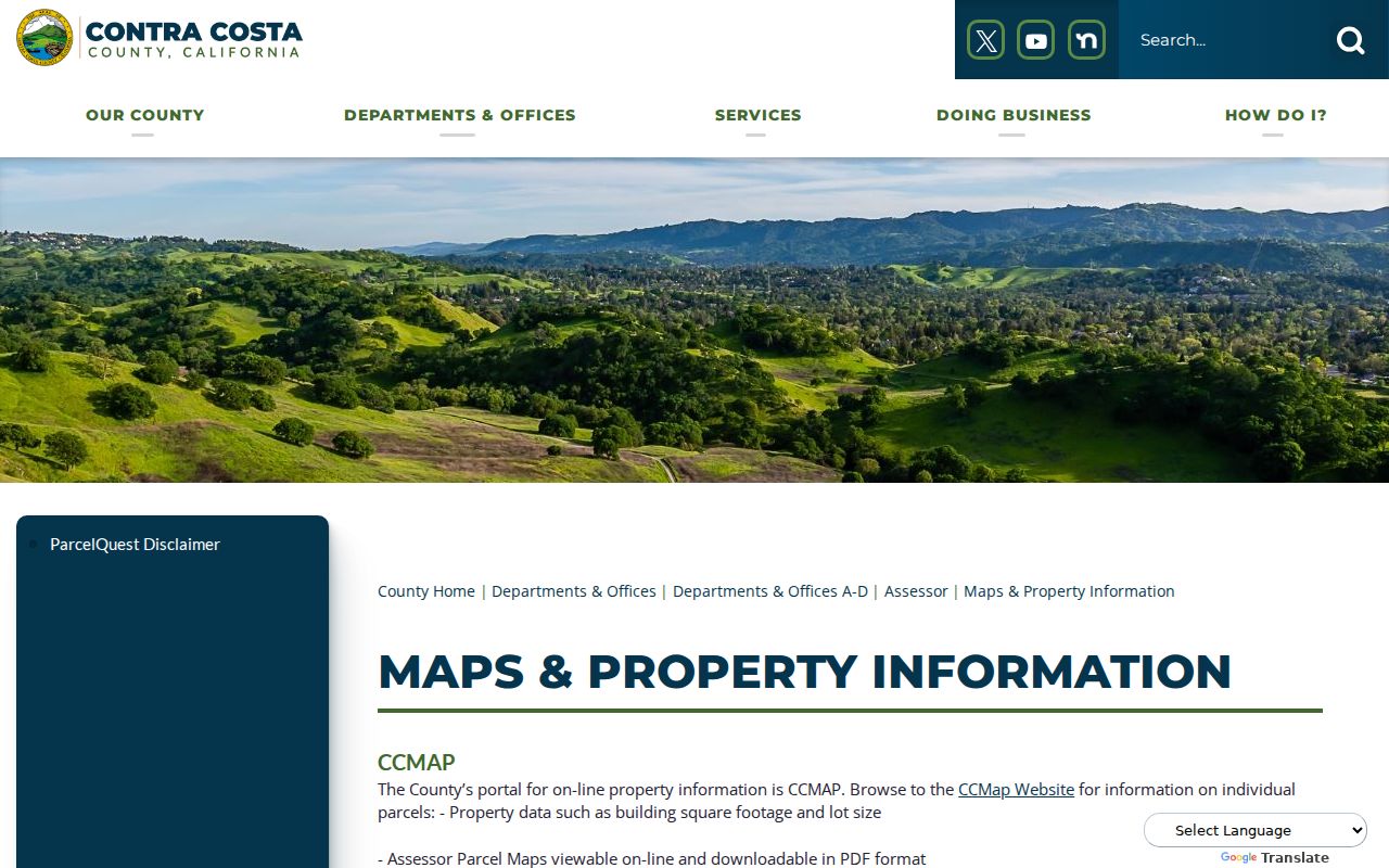 Hercules residents directory property search and CCMAP map tools