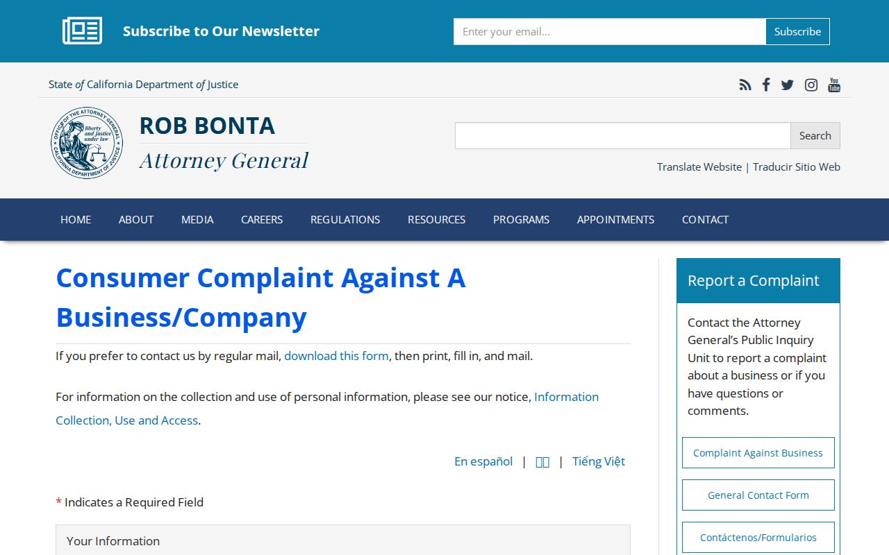 Hercules neighbors California consumer complaint channel