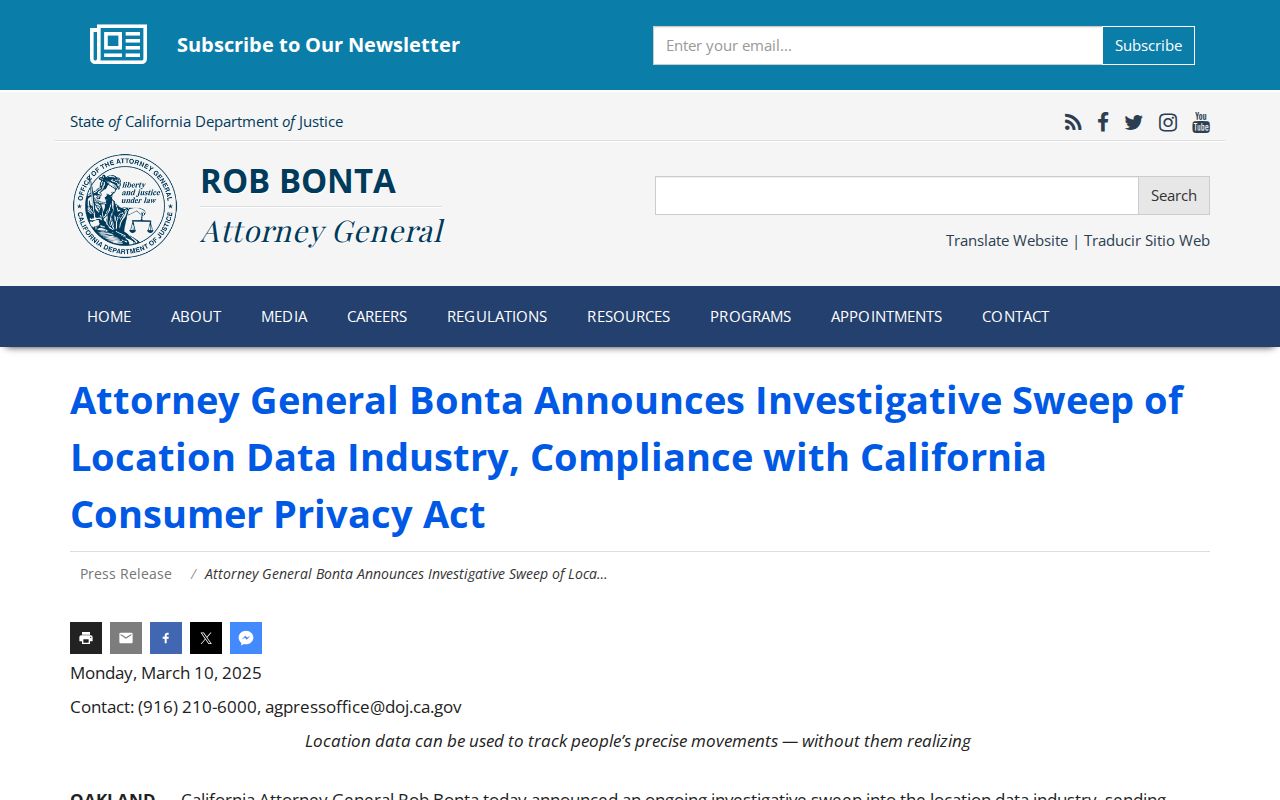 Hercules neighbors California geolocation privacy enforcement update