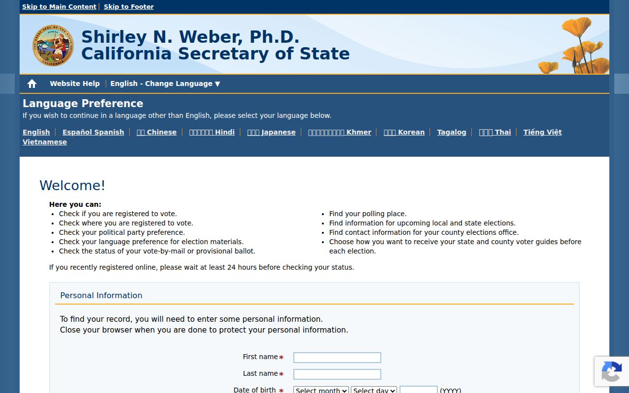 Hercules neighbors California voter status lookup