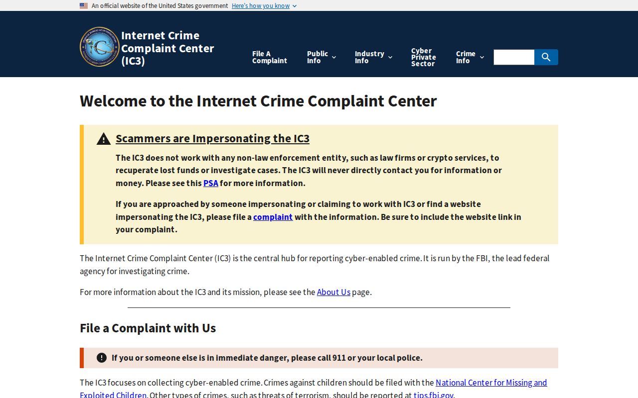 Hercules neighbors FBI Internet Crime Complaint Center